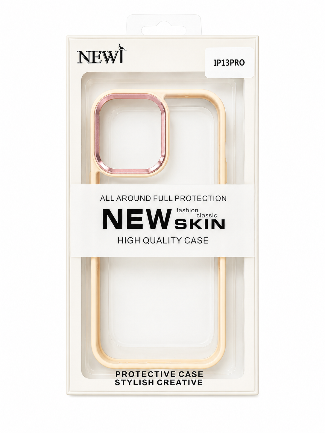 قاب پشت تلقی دور رنگ new skin رزگلد ایفون ۱۳ پرو , ۱۳ پرومکس 