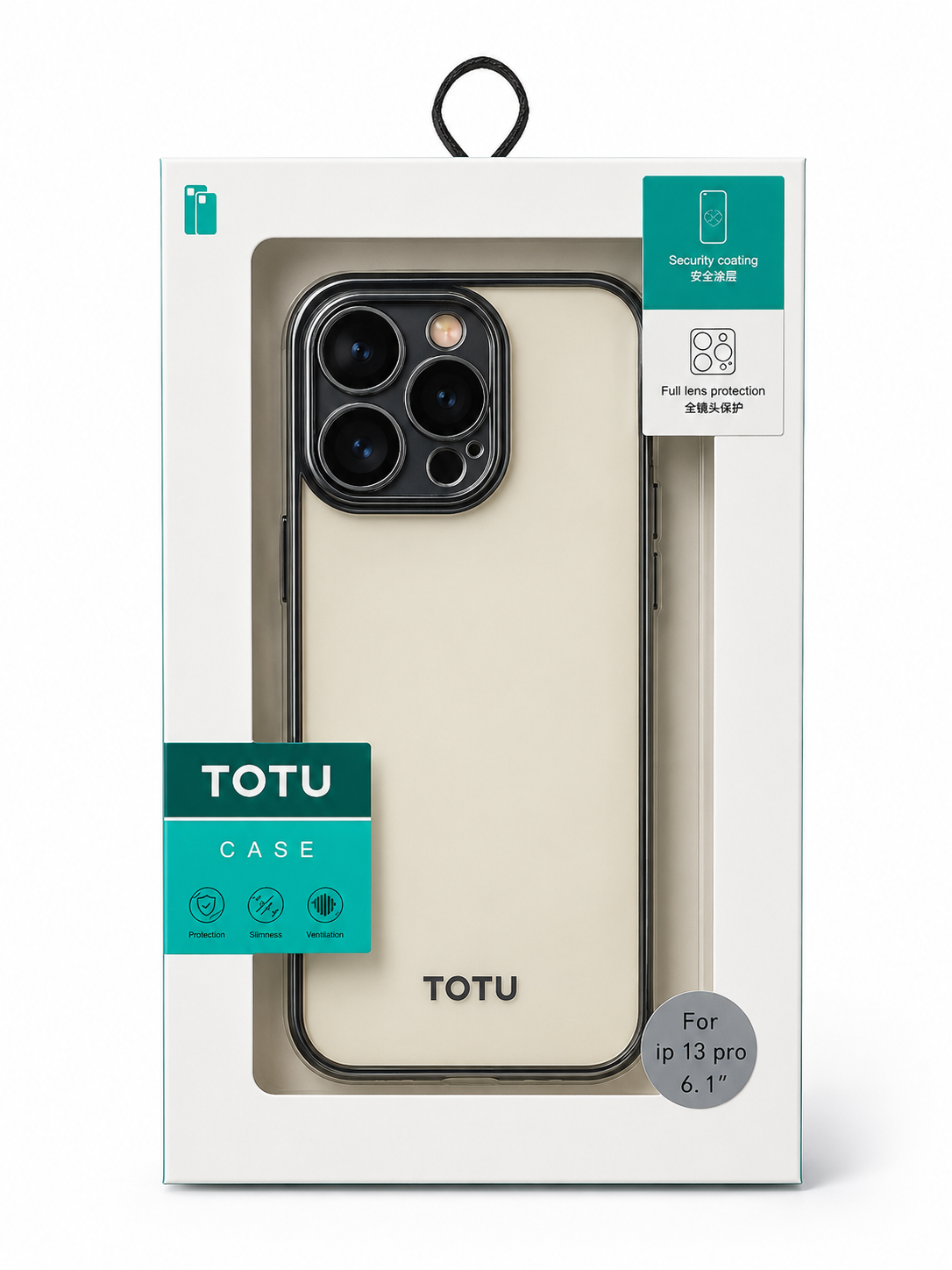 قاب totu شفاف دور نقره ای  ایفون ۱۳ پرومکس 