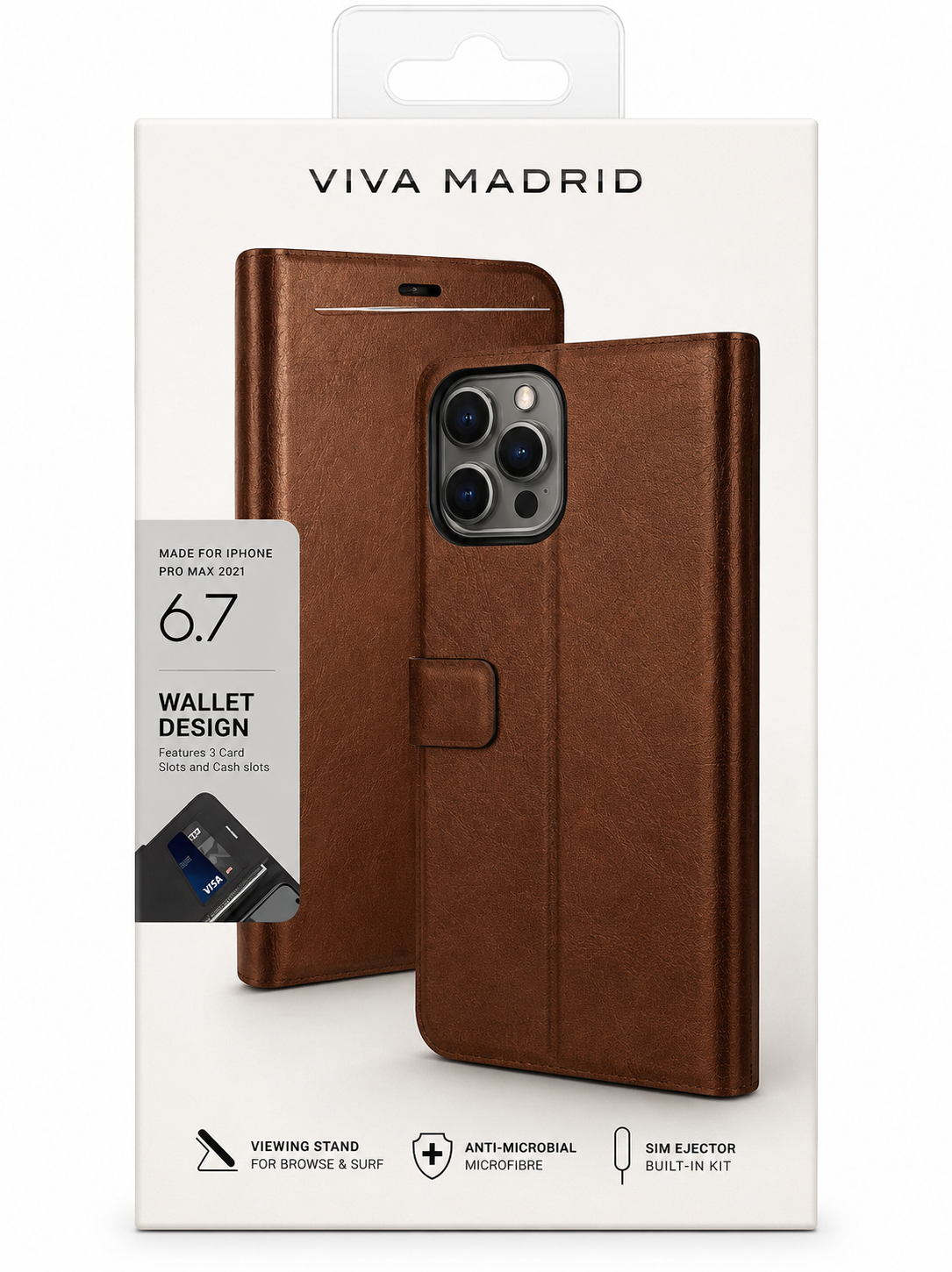 قاب viva madrid چرمی wallet design ایفون ۱۳پرومکس 
